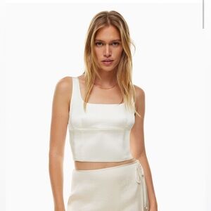 Aritzia Wilfred satin shine bustier top size xs